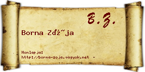 Borna Zója névjegykártya